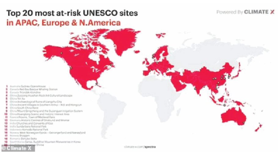 50 UNESCO World Heritage Sites at risk of vanishing by 2050