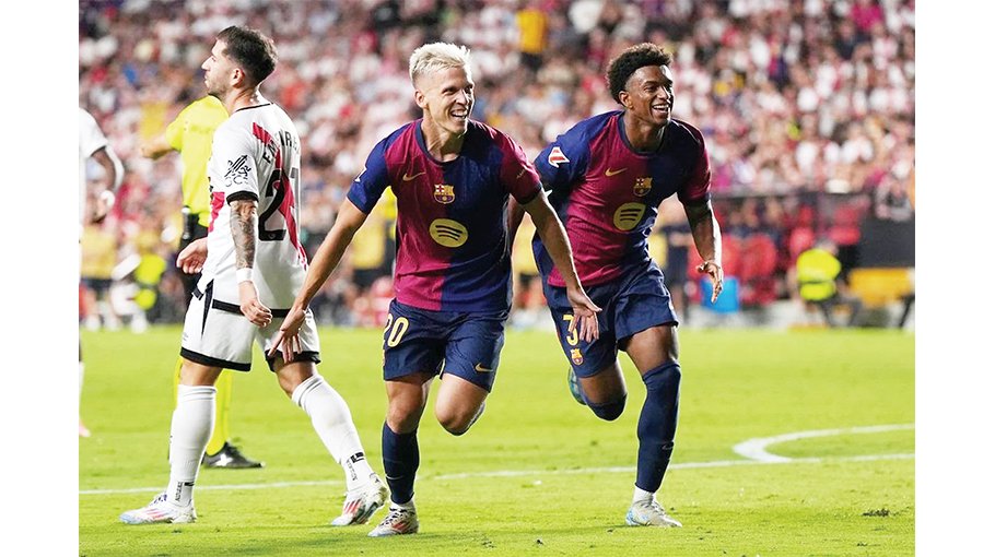 Olmo steers Barcelona win 