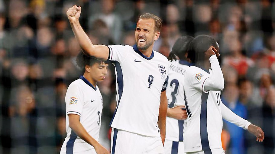Kane fires double to mark 100th England cap