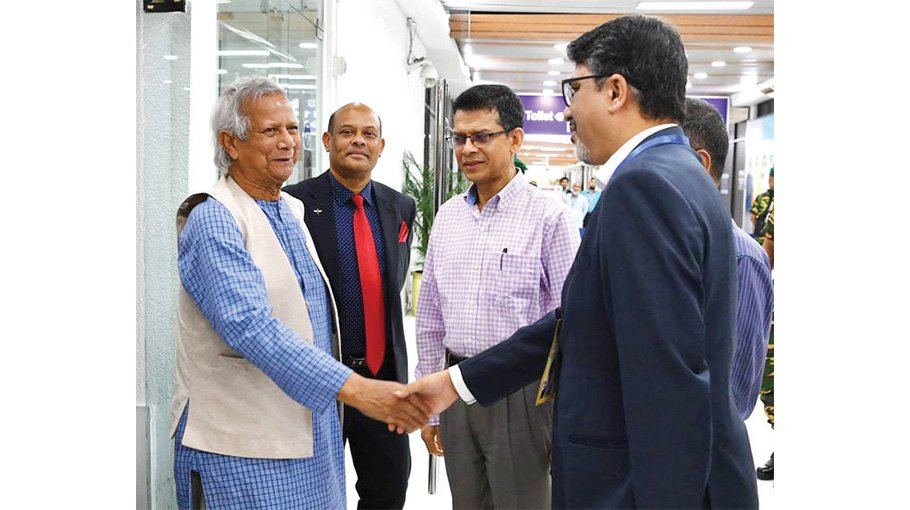 Dr Yunus returns  home