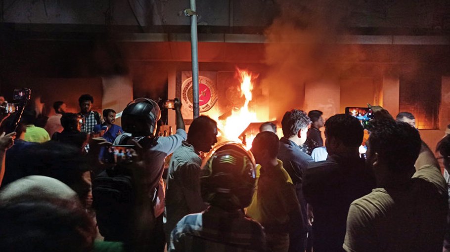 Jatiya Party office vandalised, set ablaze