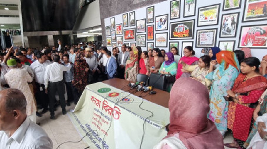 NBR officials to continue protest, reject meeting with finance adviser