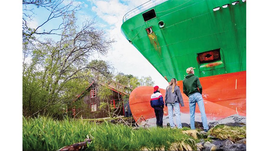 Cargo ship crashes into retiree’s backyard in Norway