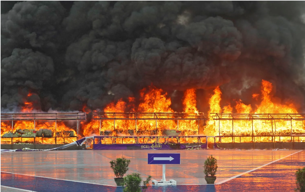 Myanmar torches $300m of drugs in declining annual haul