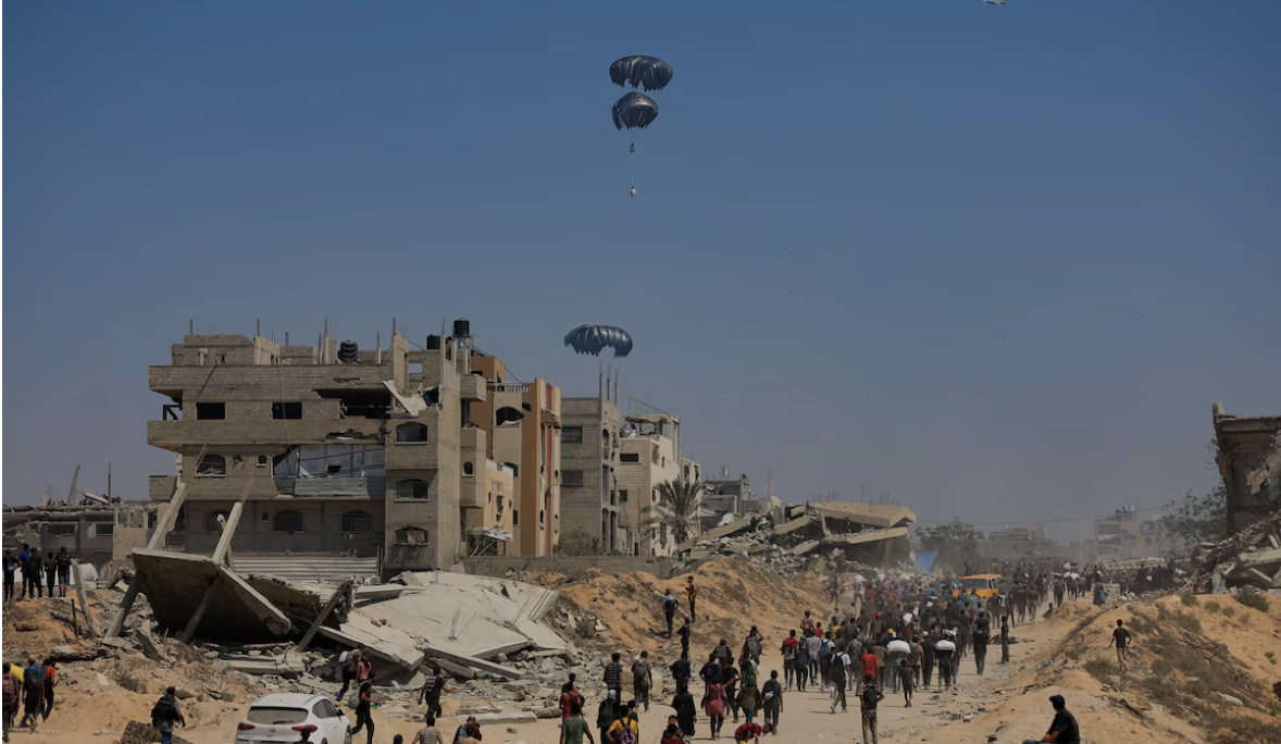 Israel announces daily pauses in Gaza fighting as aid airdrops begin