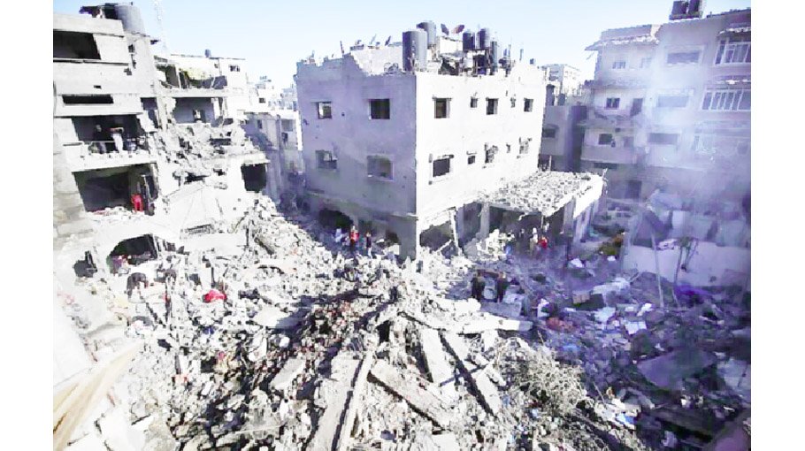 Debris and darkness all around in Gaza