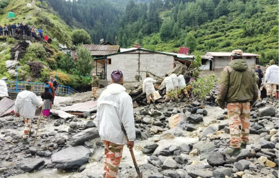 India’s flood rescue efforts hampered by landslides, blocked roads