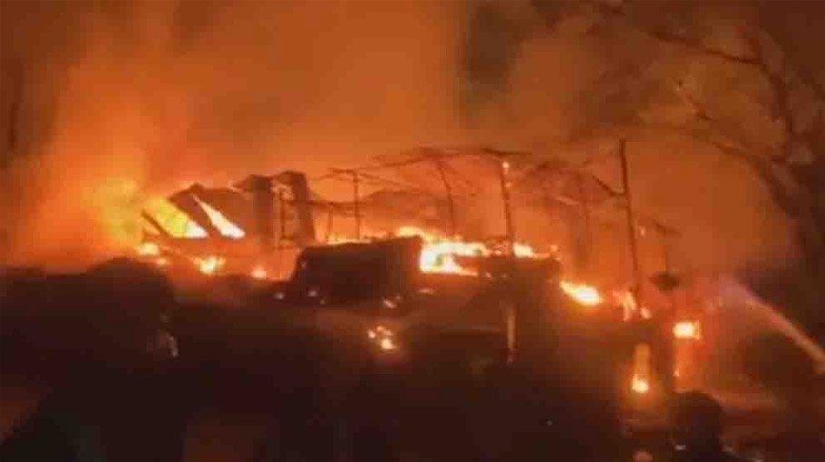 Fire guts 11 shops, factory in Noakhali