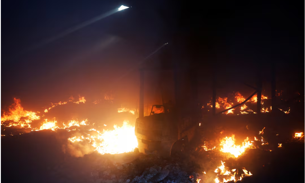 Firefighters battle 'fire whirls' in northern Spain