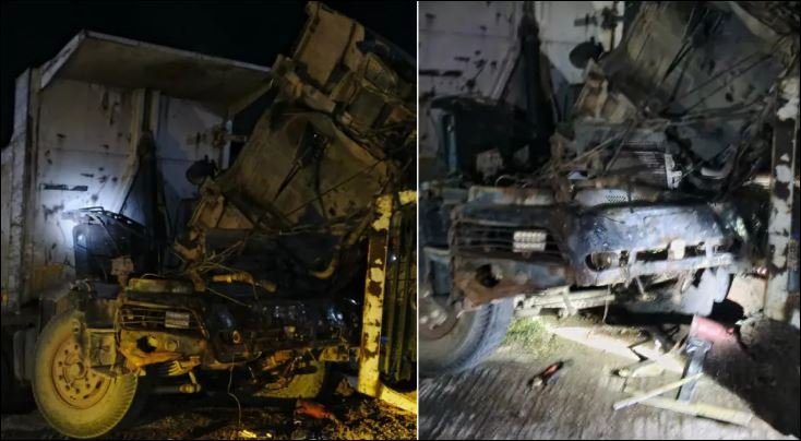 Driver, helper killed as train hits dump truck in Gazipur