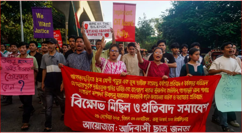 Khagrachhari gang rape: Adivasi students protest at DU