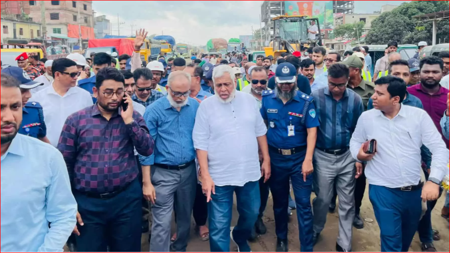 Adviser stuck in Dhaka-Sylhet highway gridlock, rides motorcycle to reach destination