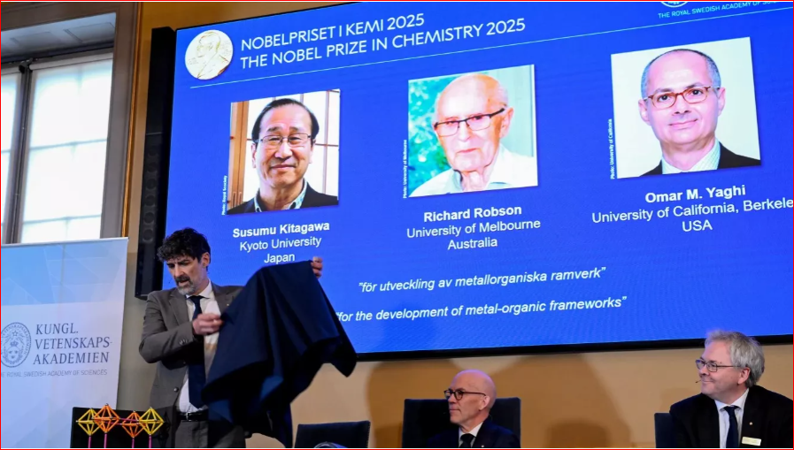 Nobel Prize in chemistry awarded for CO₂ capture and desert water breakthrough