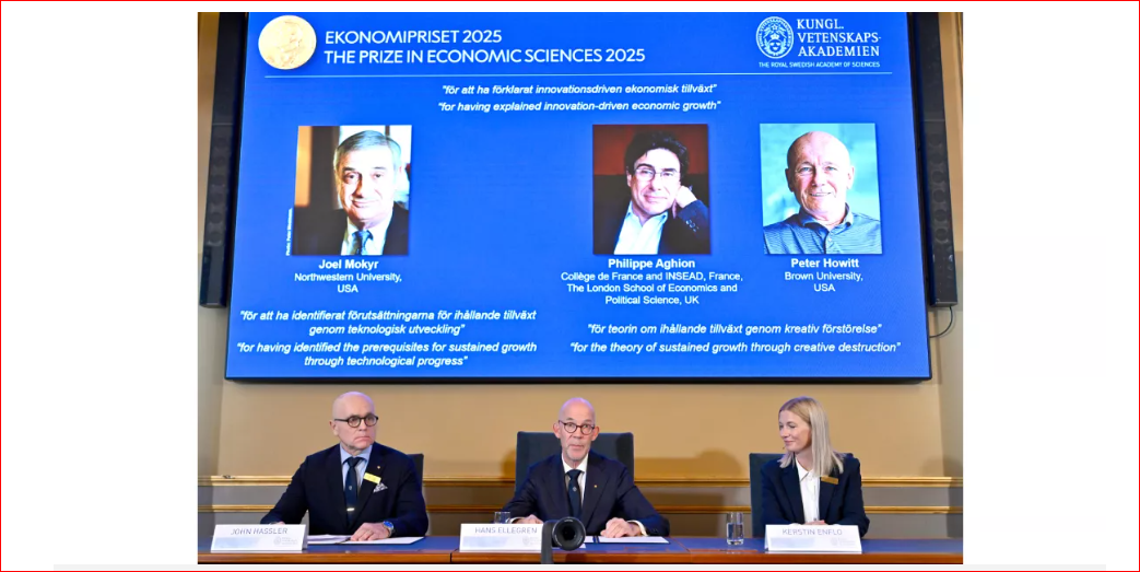 3 economists win Nobel for research on innovation-driven growth