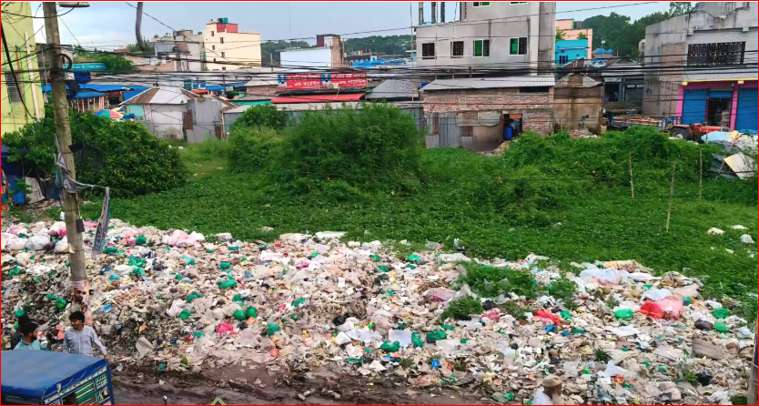 Garbage pile turns Companiganj Bazar into a breeding ground for diseases