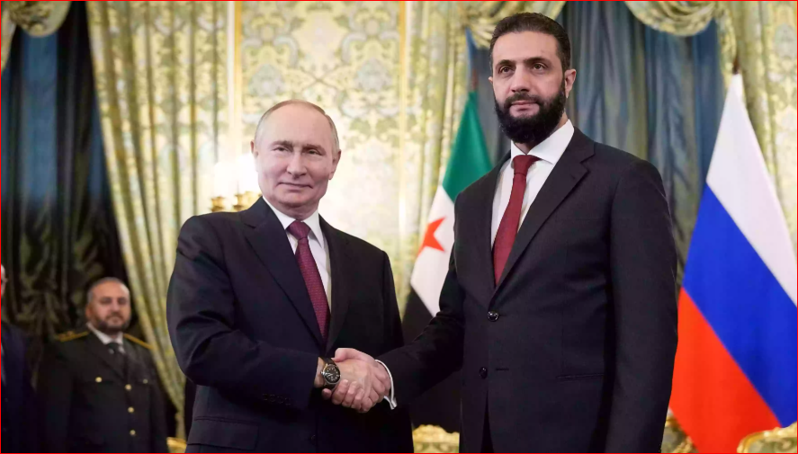 Syria’s interim leader meets Putin in Moscow to discuss future ties