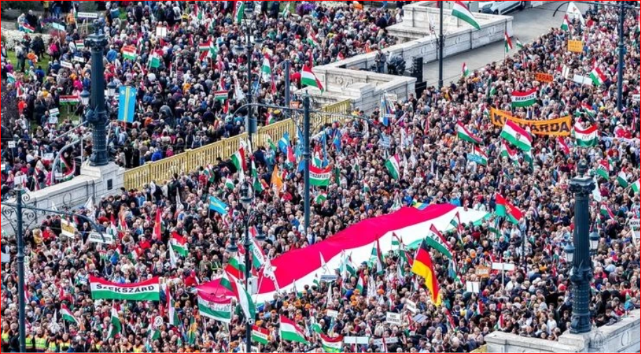 Thousands rally in Budapest backing Orbán ahead of tight election