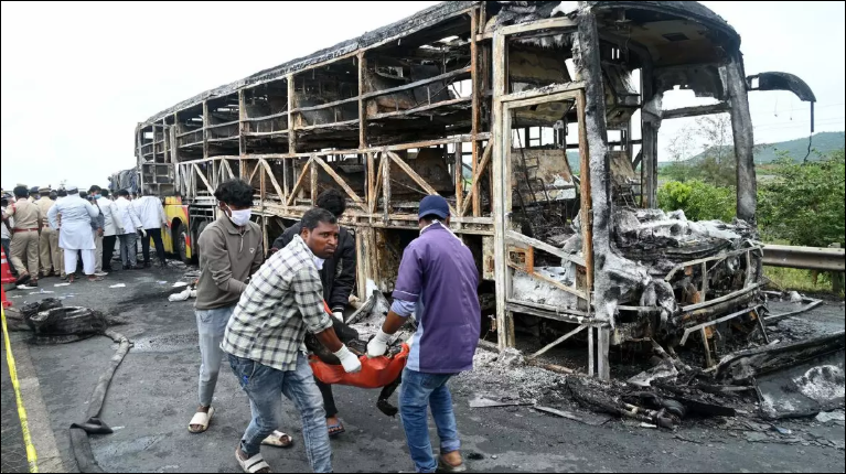 Truck rams into passenger bus in southern India, killing at least 20