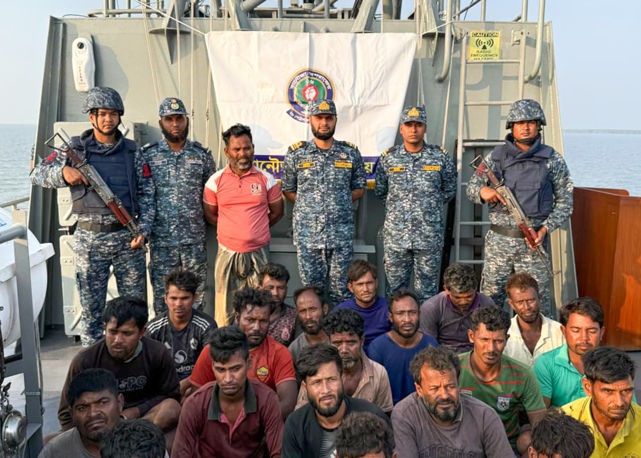Navy rescues 24 fishermen and trawler adrift in Bay of Bengal