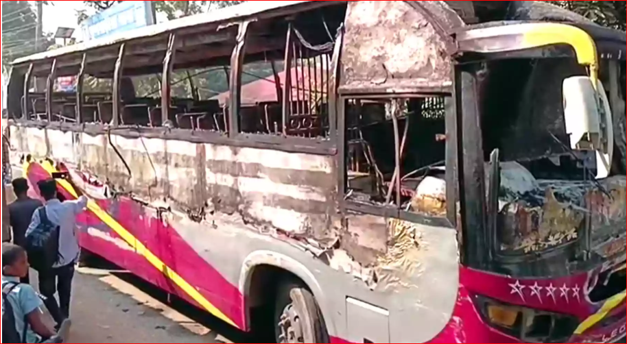 Bus torch in Mymensingh: Case filed, AL leader arrest