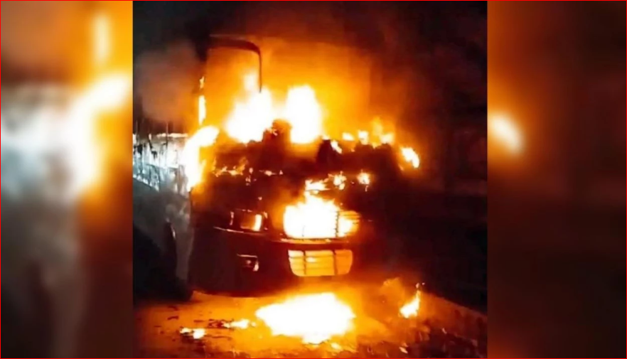 Driver badly burnt as school bus torched in Manikganj