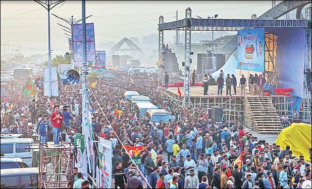 Tarique Rahman's reception venue packed to brim