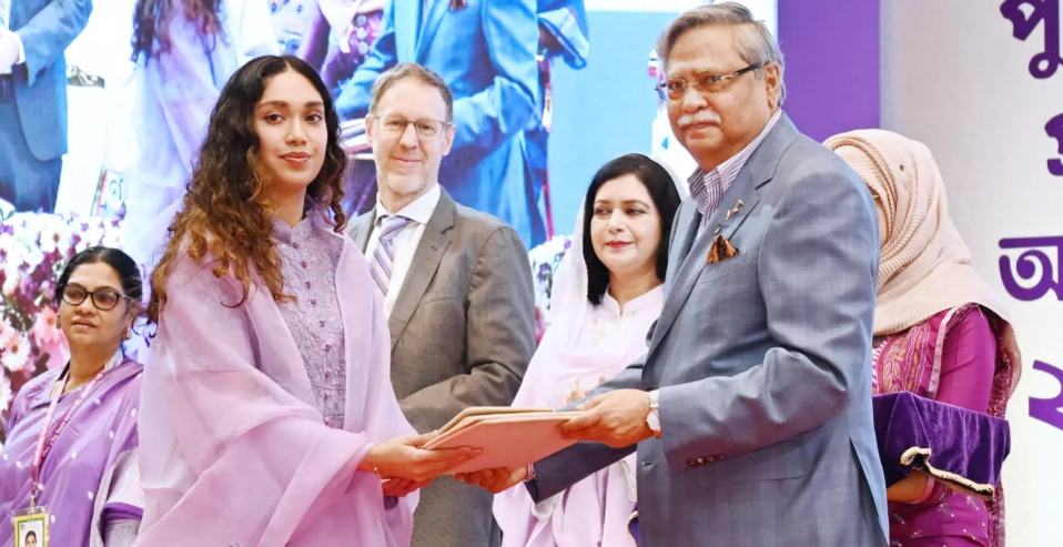 Barrister Zaima Rahman receives Khaleda’s award on International Women's Day 