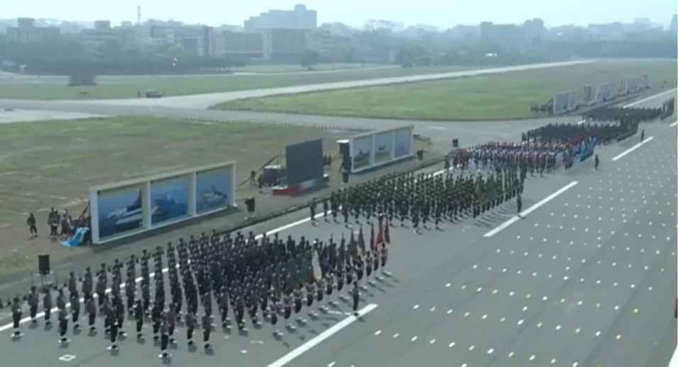 President takes salute, PM witnesses parade at National Parade Square