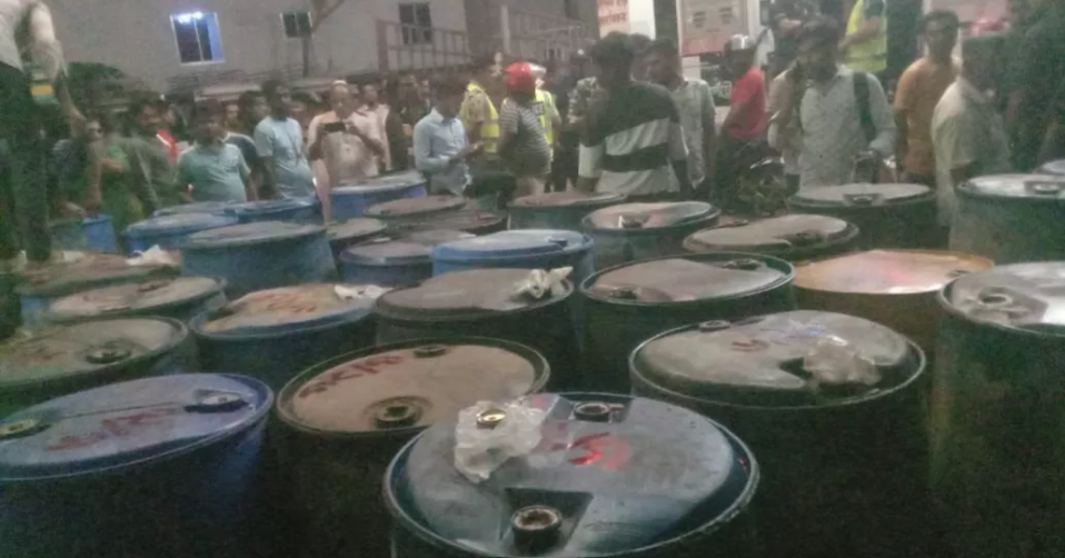 7,400 liters of illegally stored diesel Seized in Narail