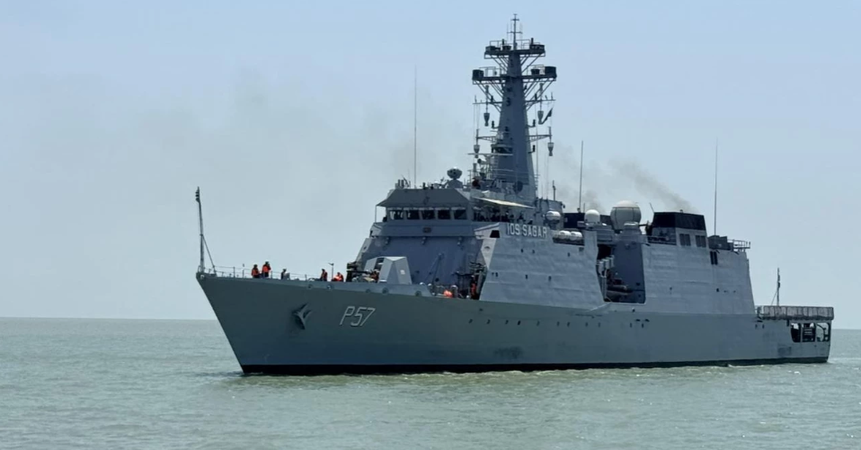  Indian Navy ship IOS Sagar docks in Chattogram