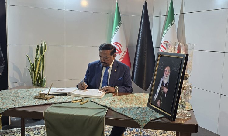 Speaker Pays Tribute at Khamenei Funeral in Tehran