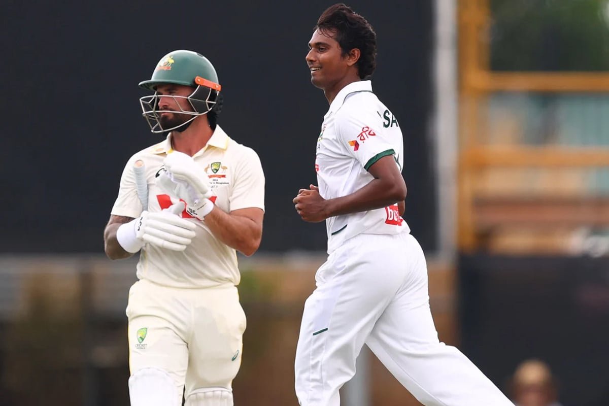 Hasan's six-wicket haul restricts Australia to 198 runs