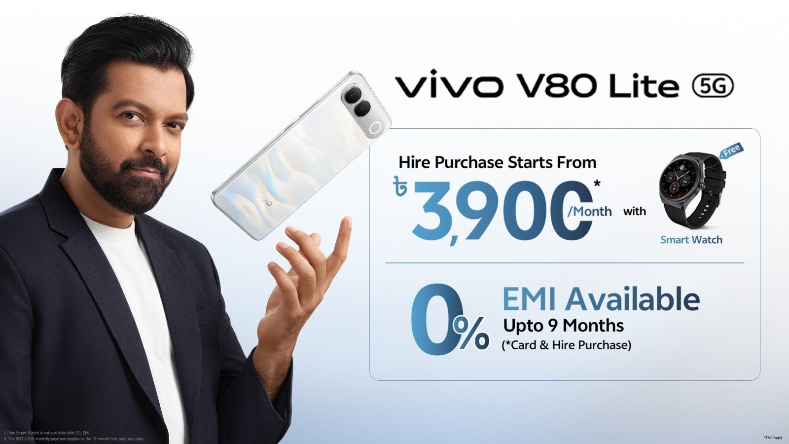 Modern design with 7,050mAh battery and 9-month 0% EMI