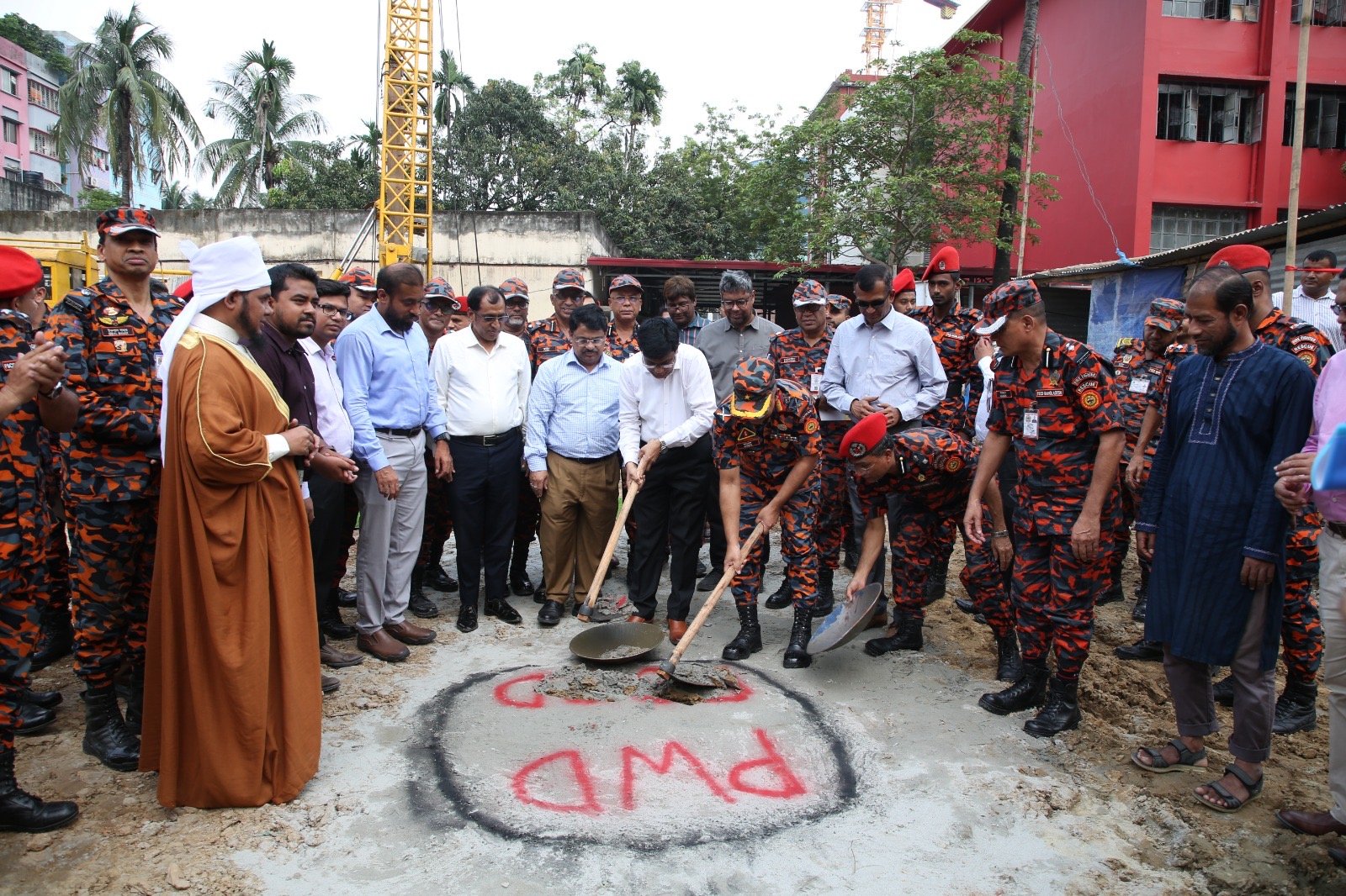 Construction of 12-storey residential building for Fire Service begins